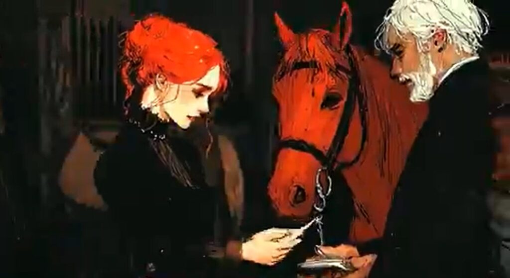 Black and red cartoon